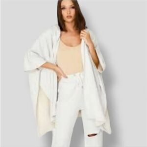 NEW Hey You French Terry Westward Cape Hoodie in Heathered Gray One Size